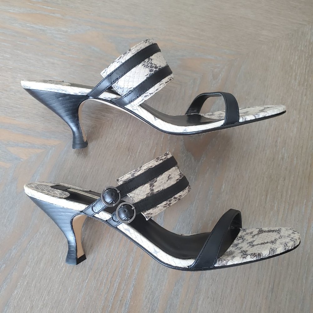 Max Studio leather slip on heel sandals size 6M